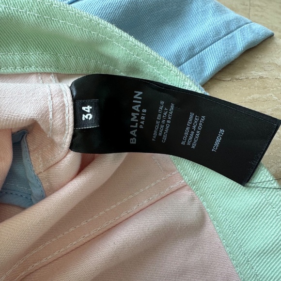 Balmain Pastel Cropped Denim Jacket - Picture 7 of 8